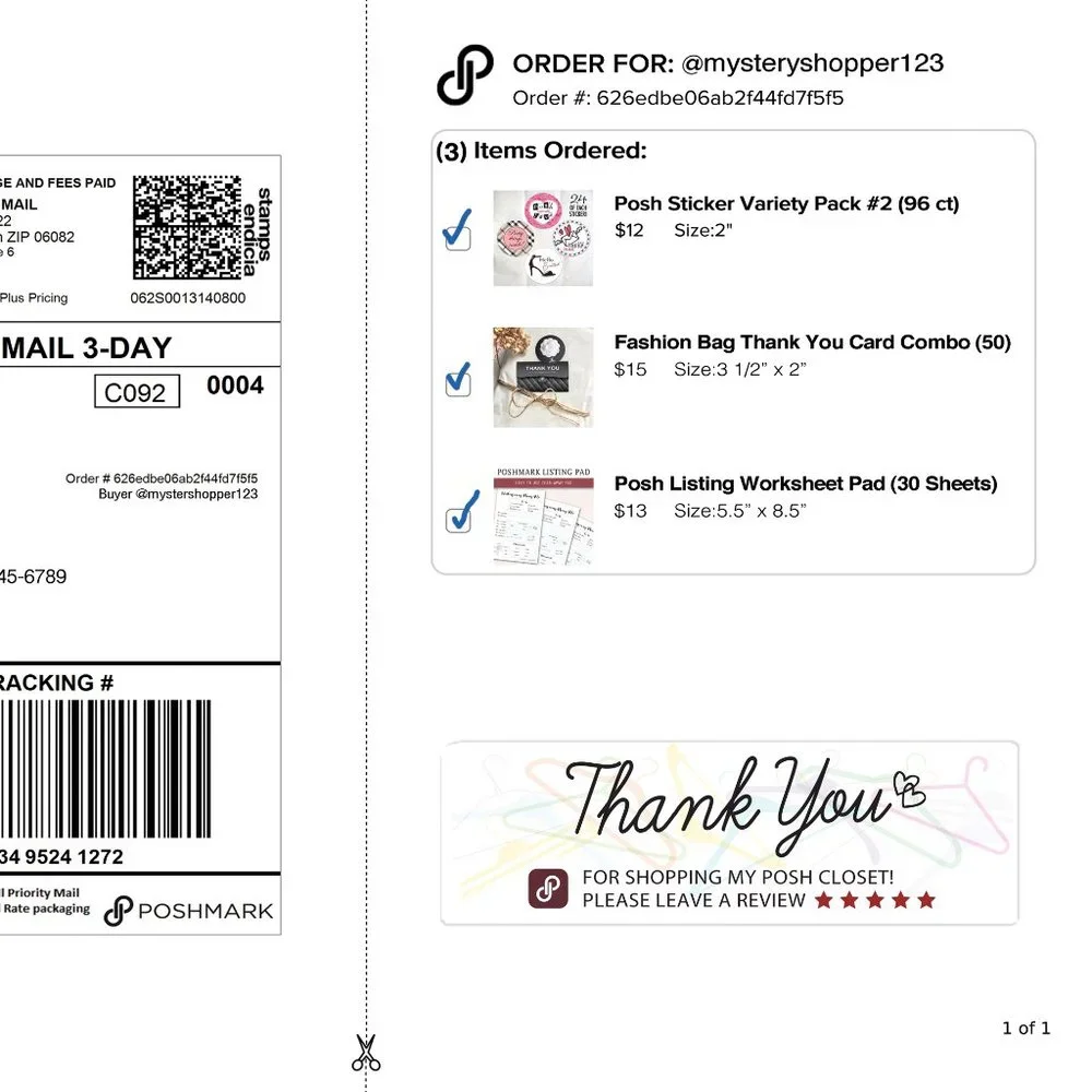 Thank You For Shopping Rating Sticker Labels – (48 ct)